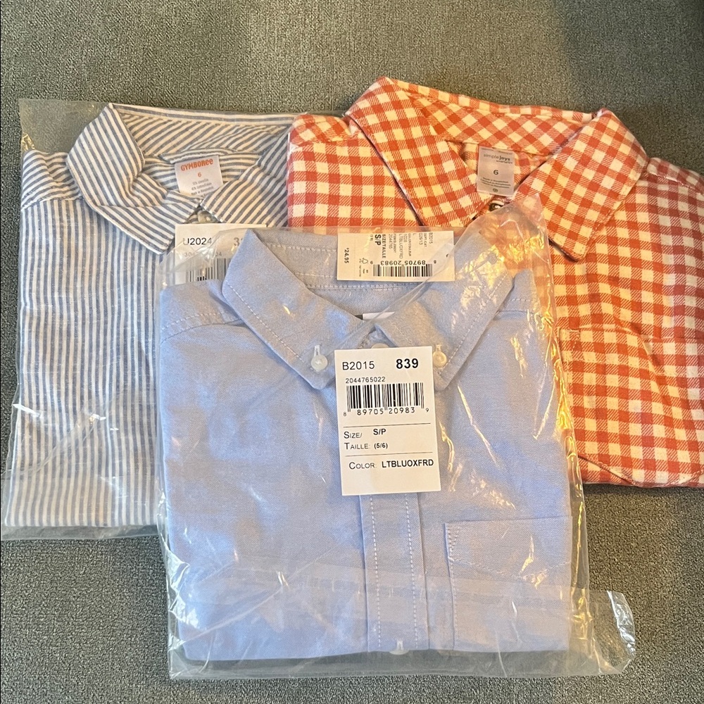 Kids Little Boy 5/6  Button Down dress shirt lot brand new!!!